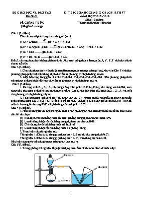 Đề thi chọn học sinh giỏi Quốc gia môn Hóa học Lớp 12 THPT - Năm học 2018-2019 - Sở giáo dục và đào tạo Hà Nam (Có đáp án)